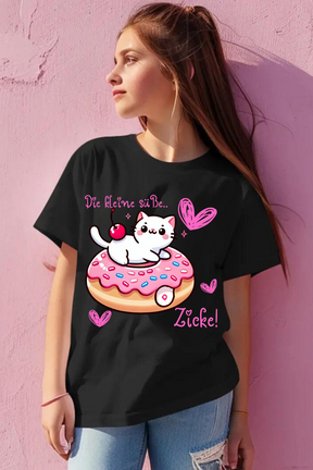 Mädchen T-Shirt Schwarz Süße Zicke