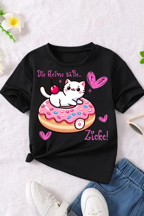 Mädchen T-Shirt Schwarz Süße Zicke