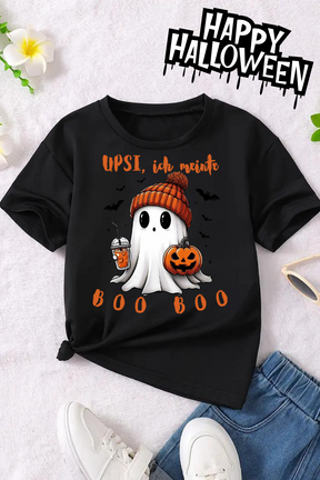 Mädchen T-Shirt Schwarz Halloween