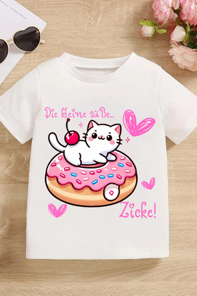 Mädchen T-Shirt Weiß Süße Zicke