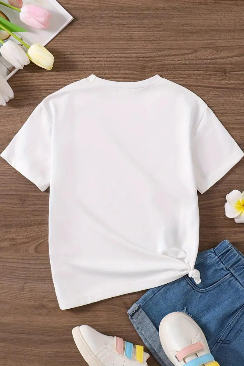 Mädchen T-Shirt Weiß Egal Einhorn